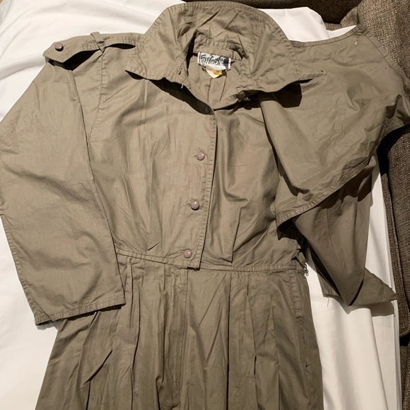 Vintage Circa 80’s Beautiful Cotton Jumpsuit w Cape by Foxy Lady Neiman Marcus - Picture 1 of 15
